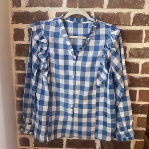 Ruffle Blouse Button Down